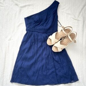 J. Crew Blue Ruffle Dress